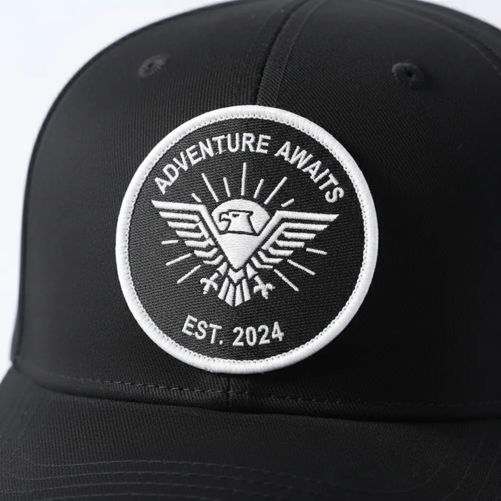 Jacquard woven patch with intricate detail
