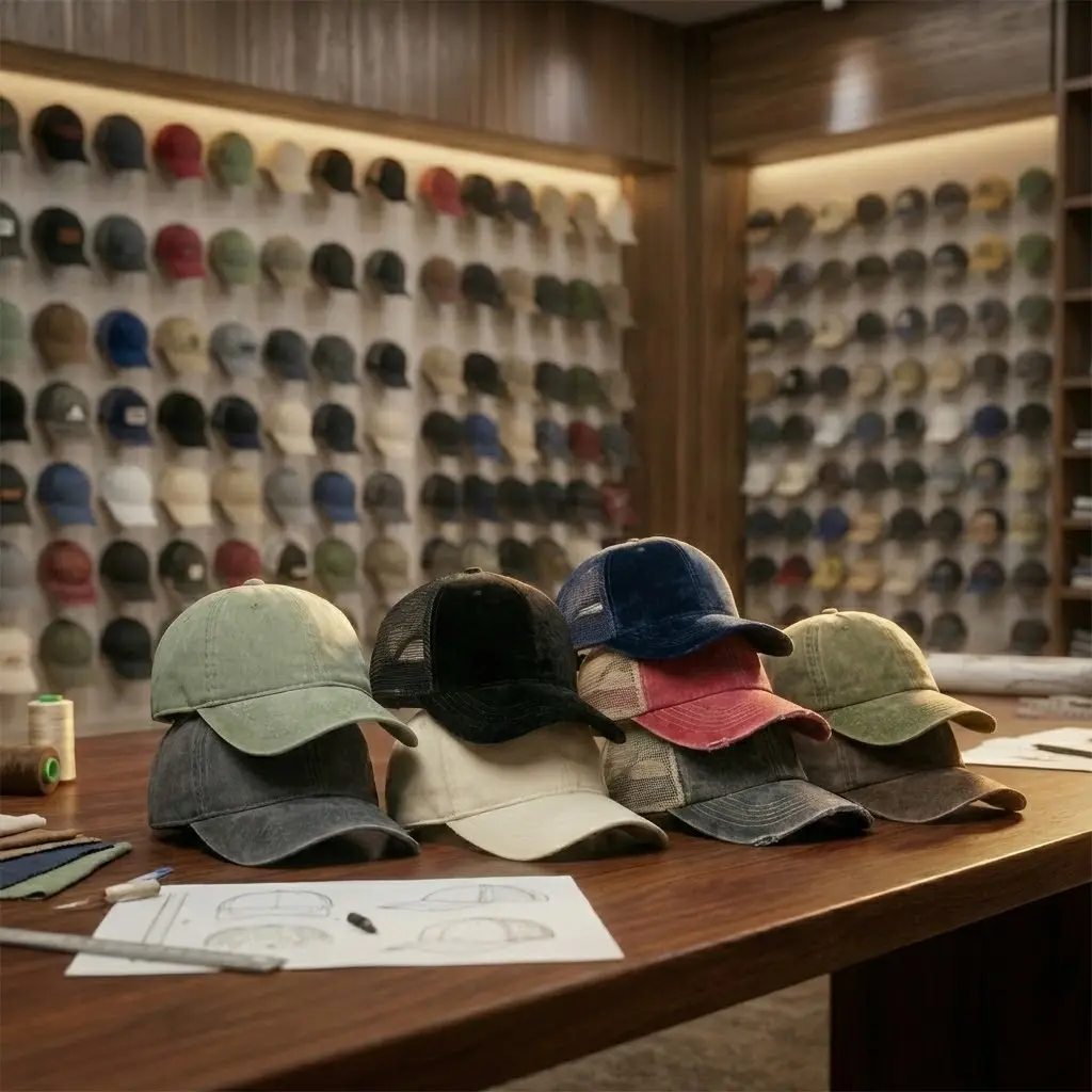 Stack of Wholesale Blank Hats ready for embroidery in US warehouse