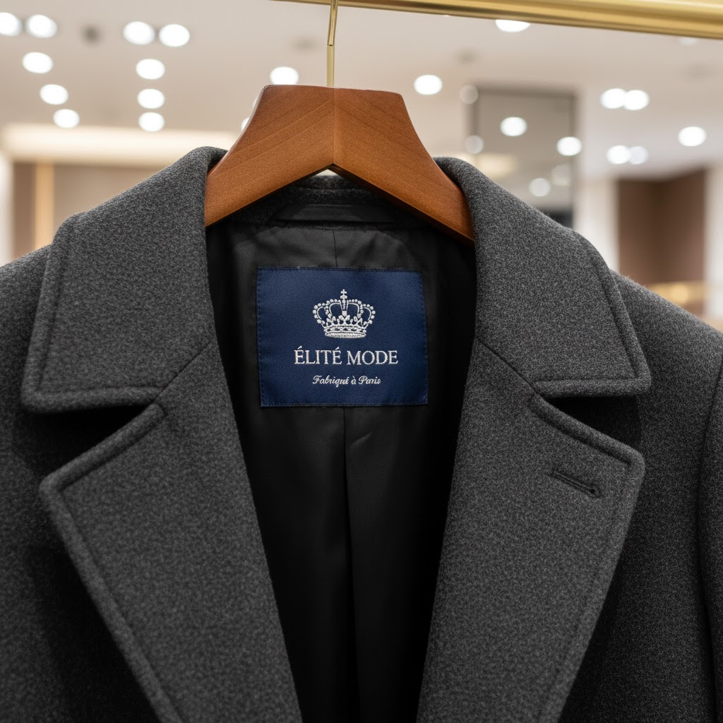 Premium garment displayed in high-end retail store showing elevated brand perception